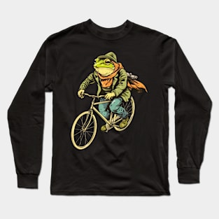 Funny Frog On A Bike Long Sleeve T-Shirt